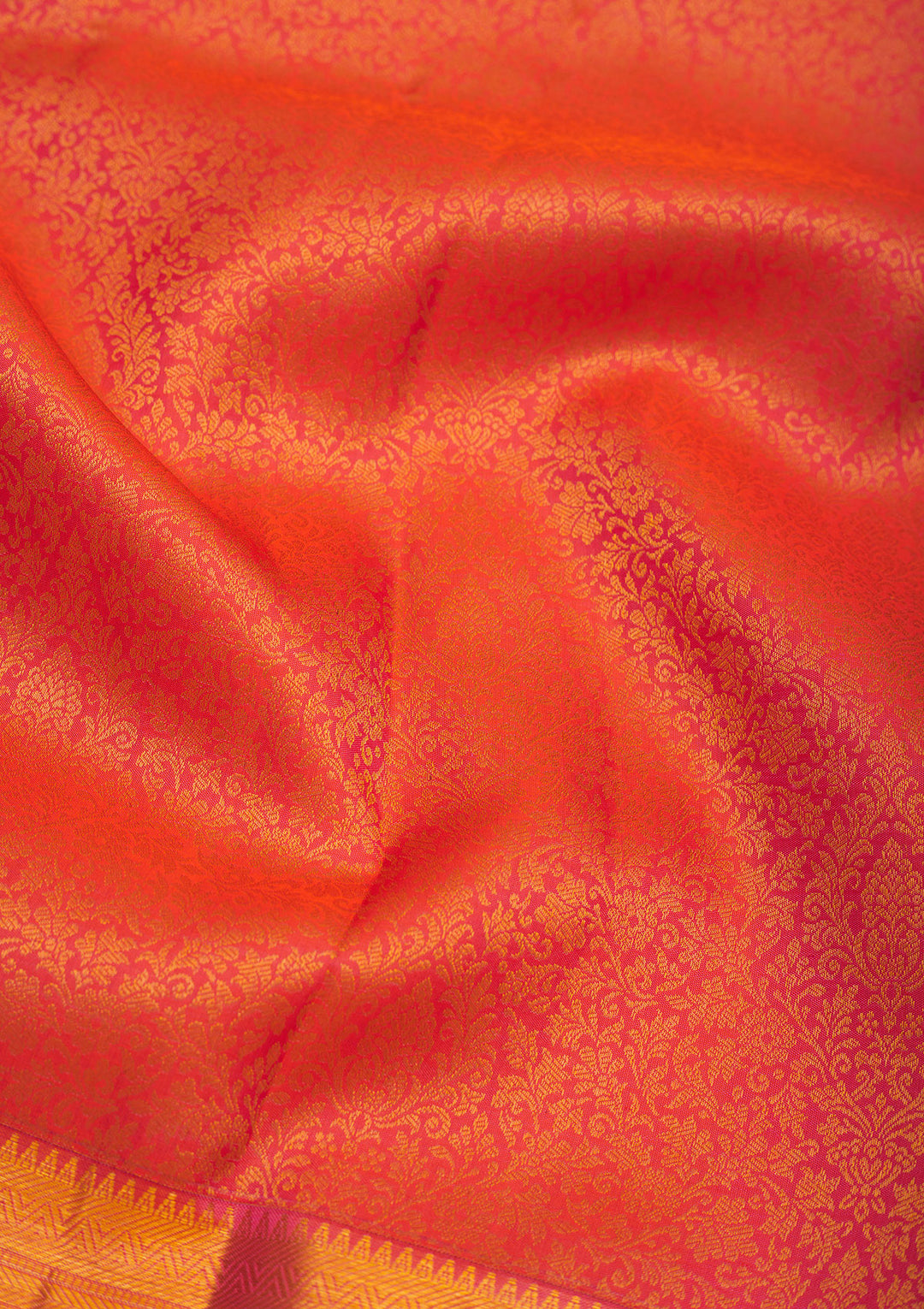 Orange Zariwork Pure Silk Saree