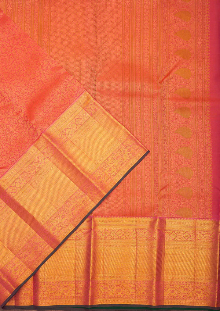 Orange Zariwork Pure Silk Saree