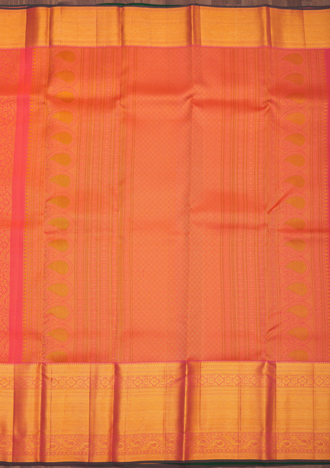 Orange Zariwork Pure Silk Saree
