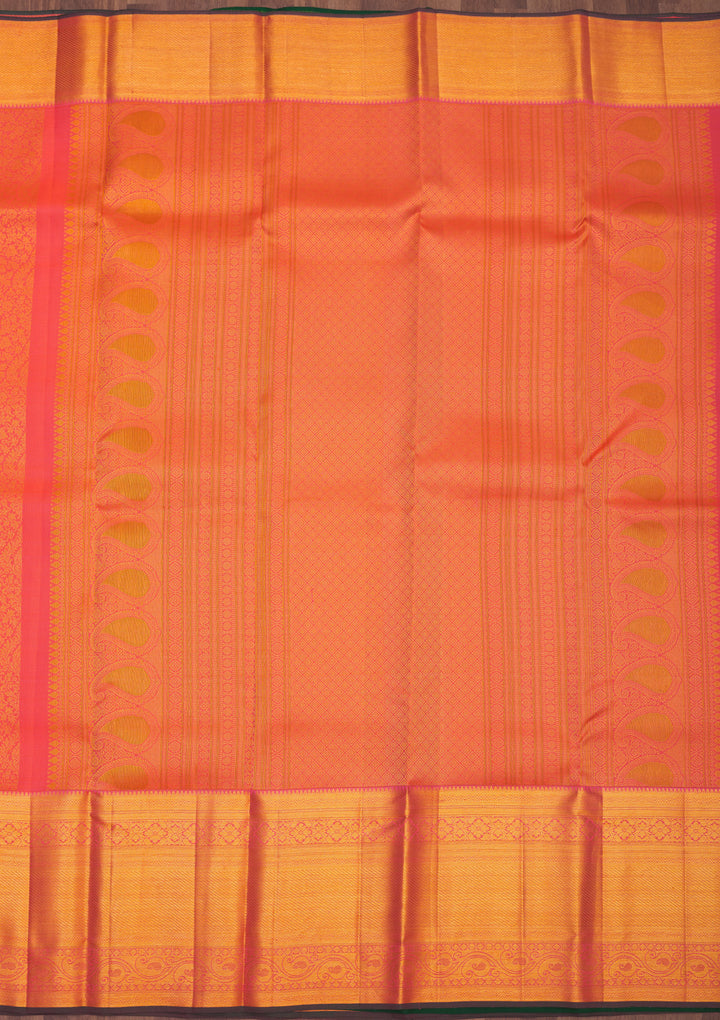 Orange Zariwork Pure Silk Saree