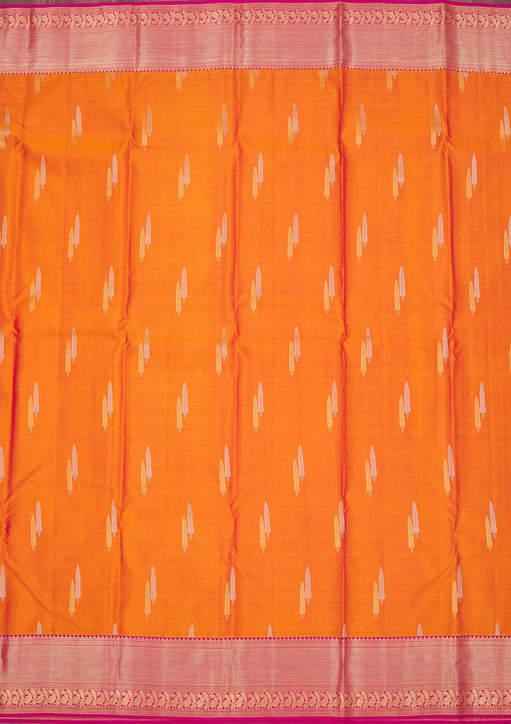 Orange Zariwork Pure Silk Saree