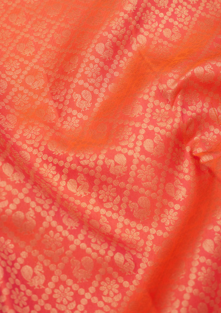 Orange Zariwork Pure Silk Saree