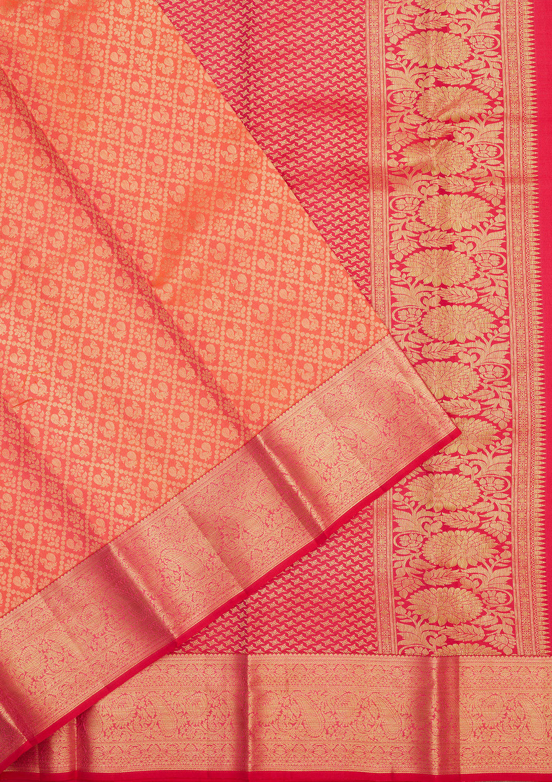 Orange Zariwork Pure Silk Saree