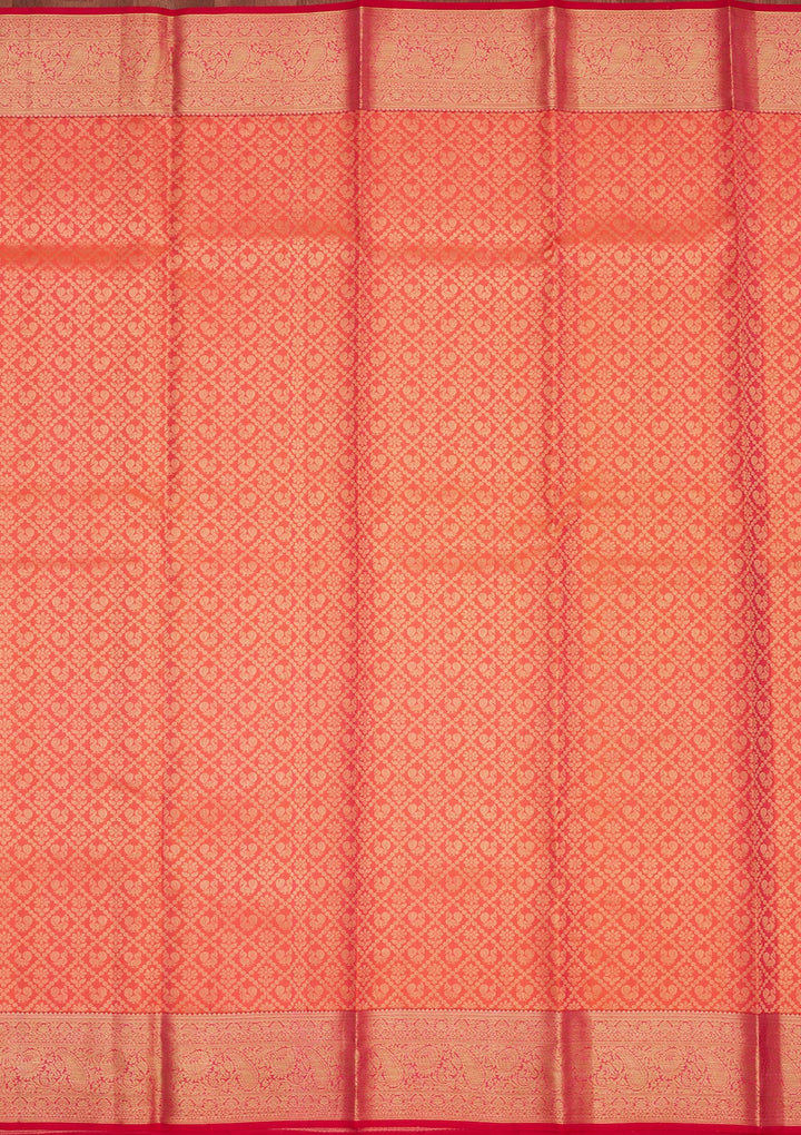 Orange Zariwork Pure Silk Saree