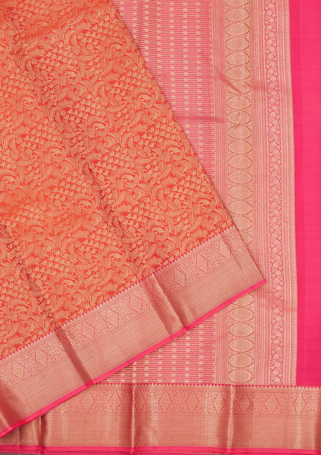 Orange Zariwork Pure Silk Saree