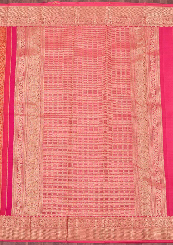Orange Zariwork Pure Silk Saree