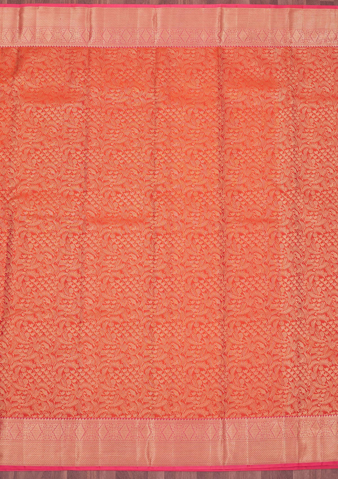 Orange Zariwork Pure Silk Saree