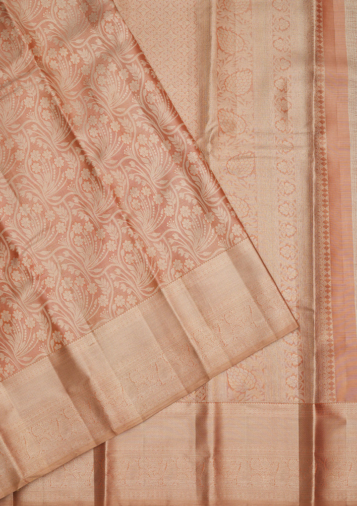 Orange Zariwork Pure Silk Saree