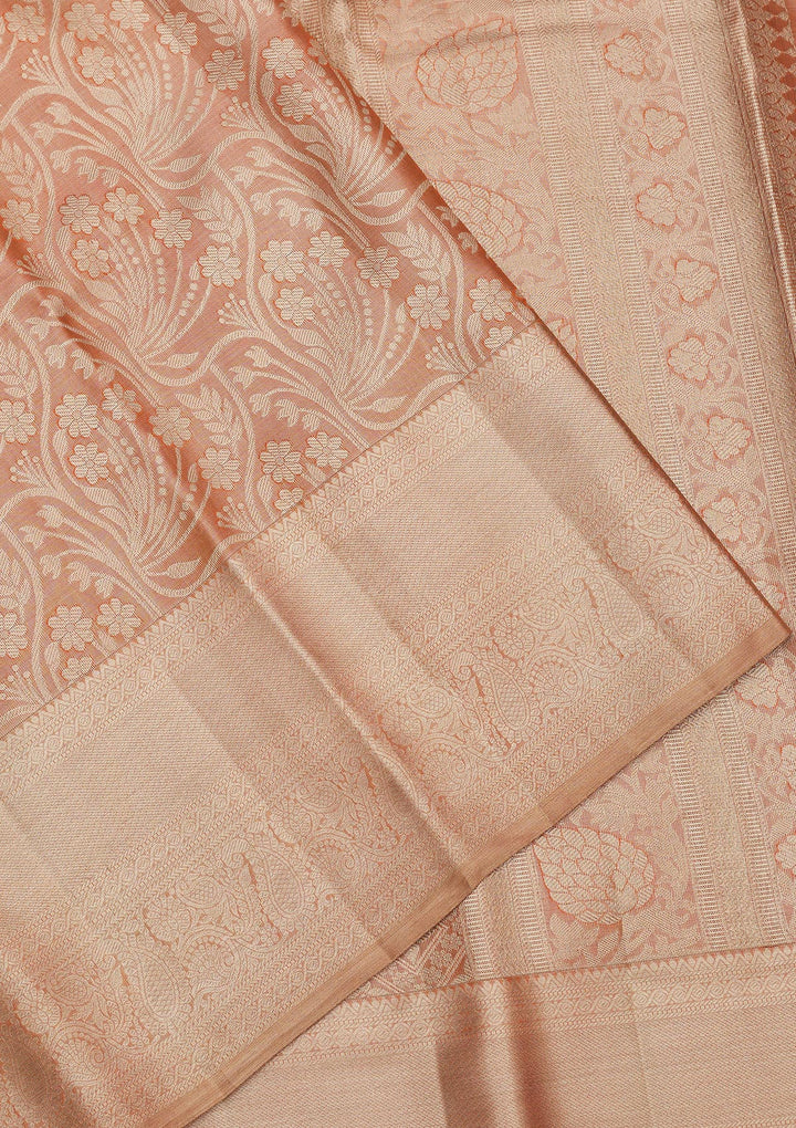 Orange Zariwork Pure Silk Saree