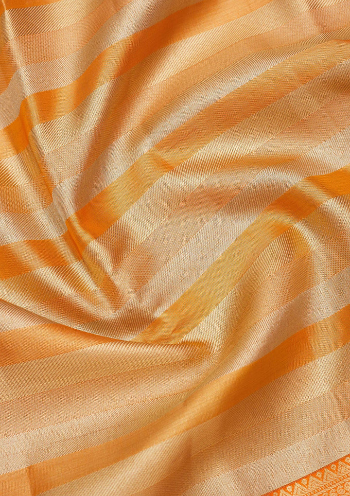 Orange Zariwork Pure Silk Saree