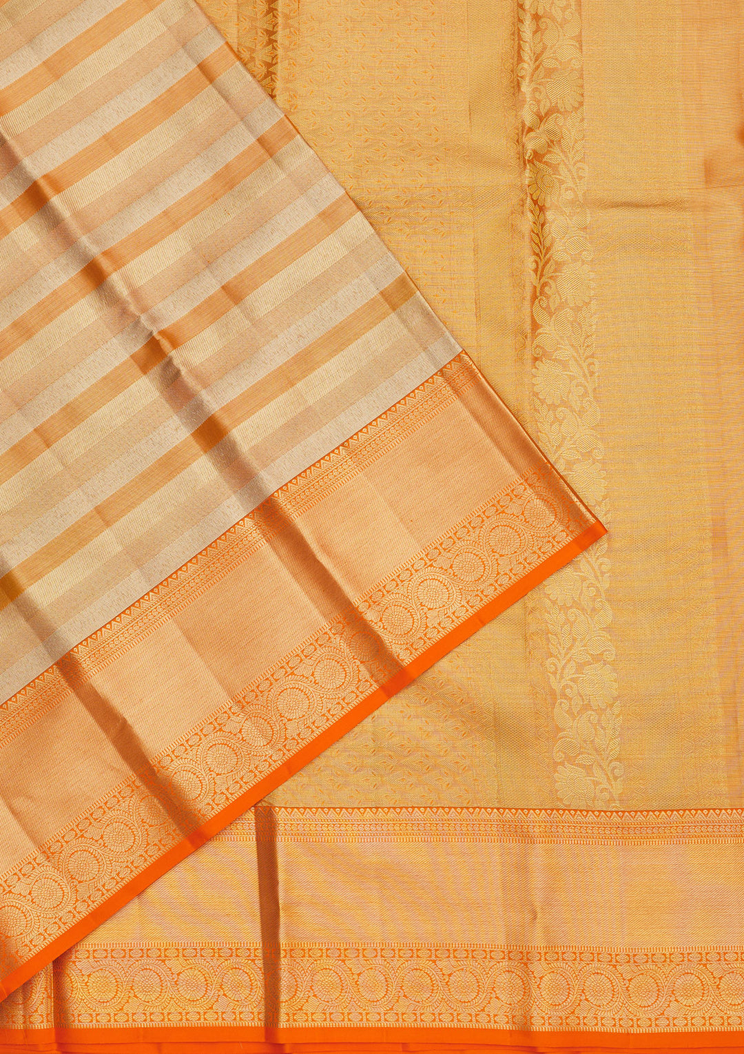 Orange Zariwork Pure Silk Saree