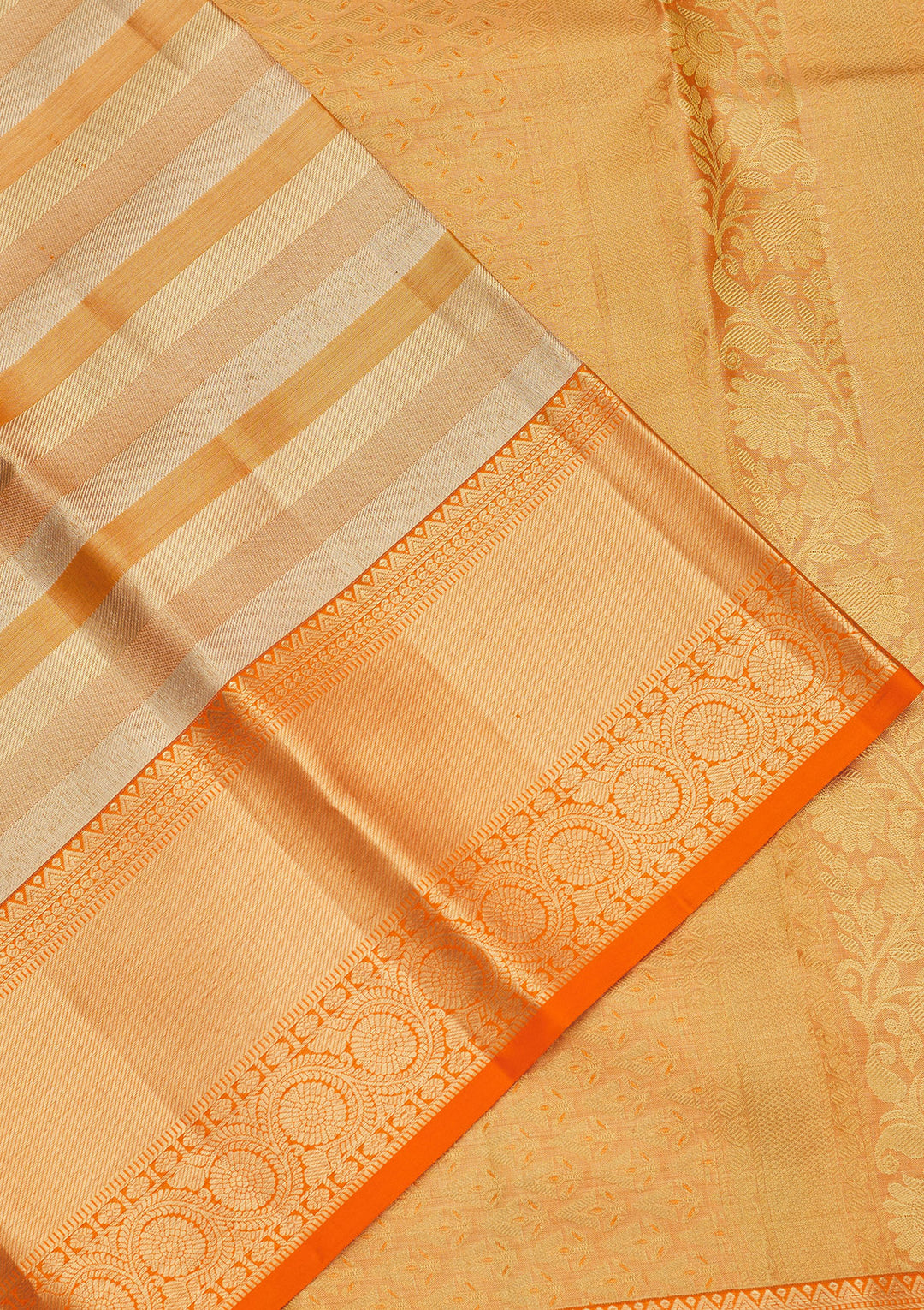 Orange Zariwork Pure Silk Saree