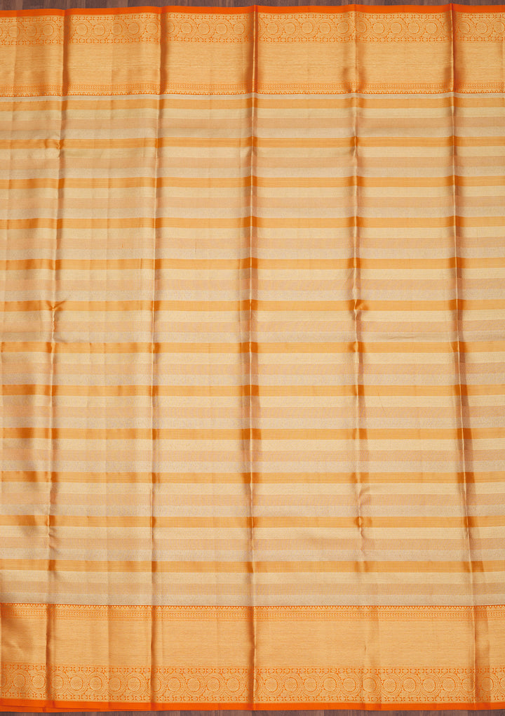 Orange Zariwork Pure Silk Saree