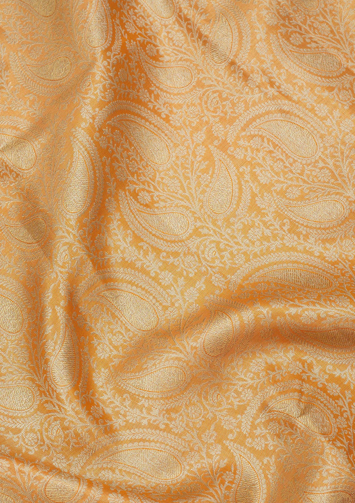 Orange Zariwork Pure Silk Saree