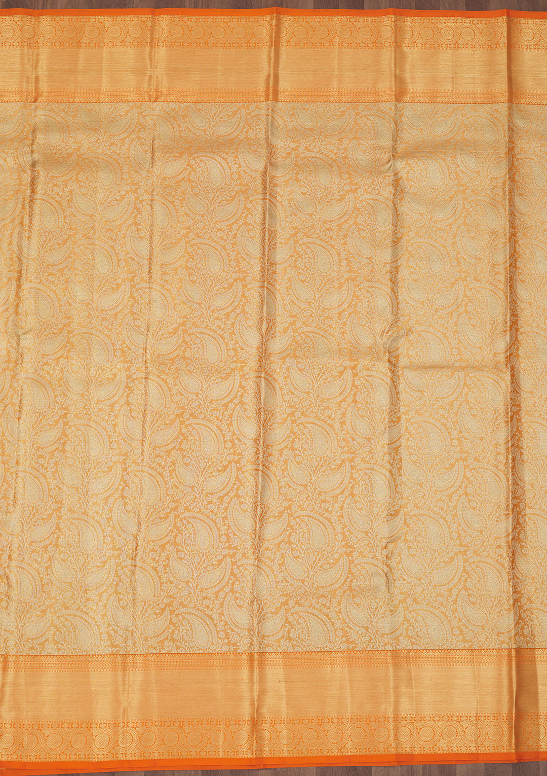 Orange Zariwork Pure Silk Saree
