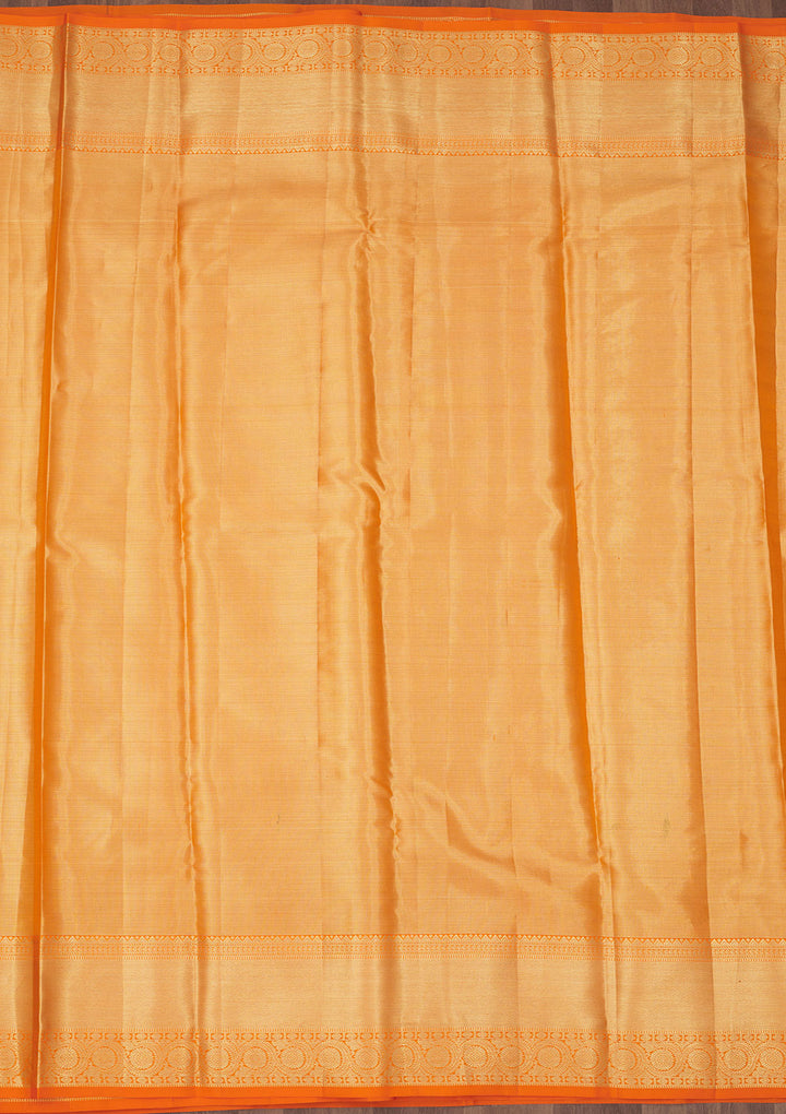 Orange Zariwork Pure Silk Saree