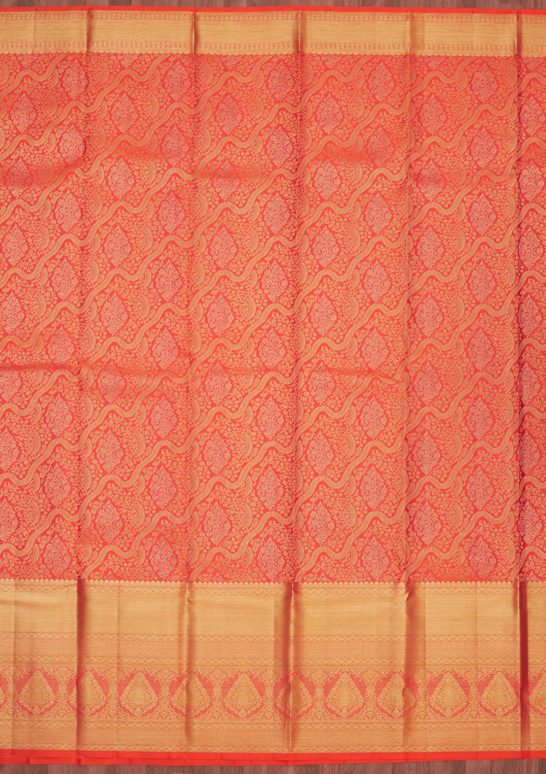 Orange Zariwork Pure Silk Saree