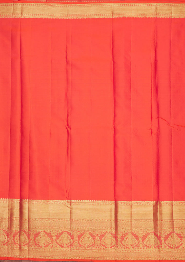 Orange Zariwork Pure Silk Saree