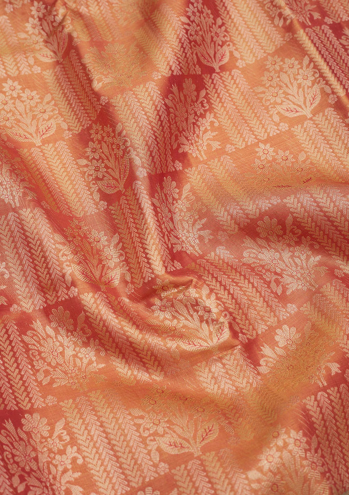 Orange Zariwork Pure Silk Saree