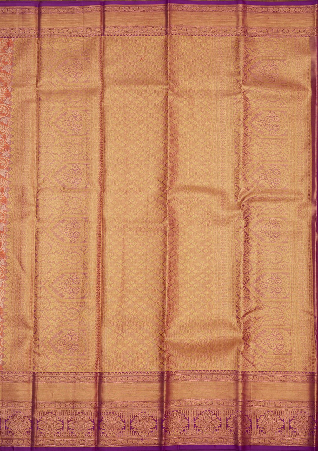 Orange Zariwork Pure Silk Saree