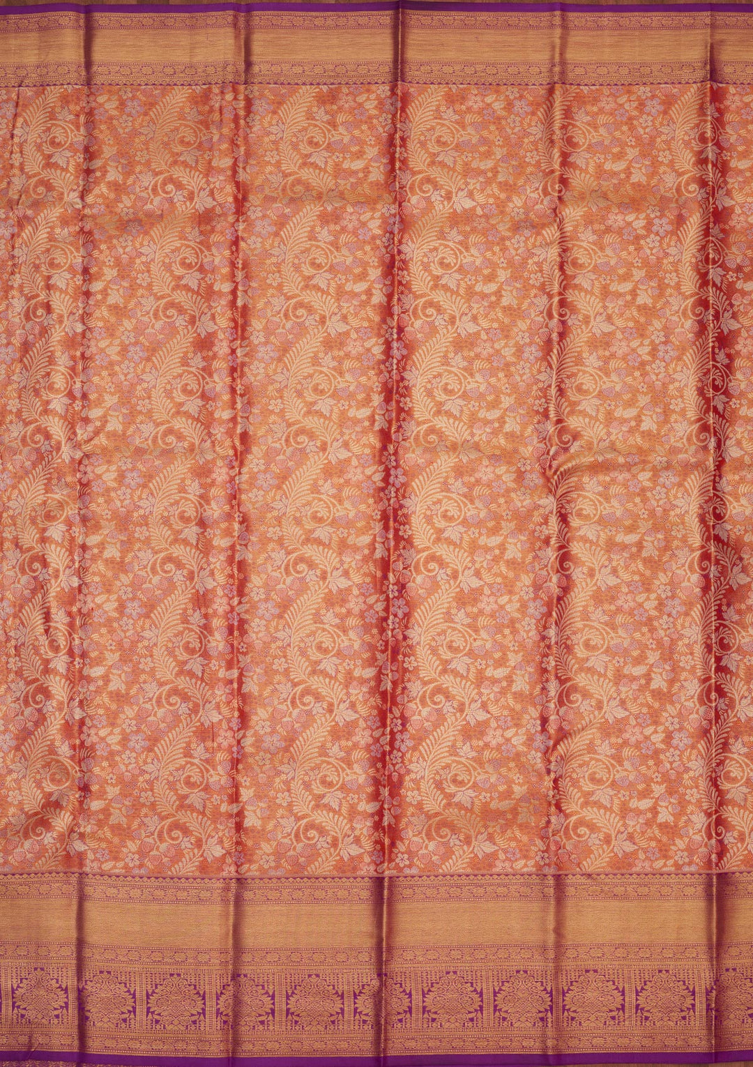 Orange Zariwork Pure Silk Saree