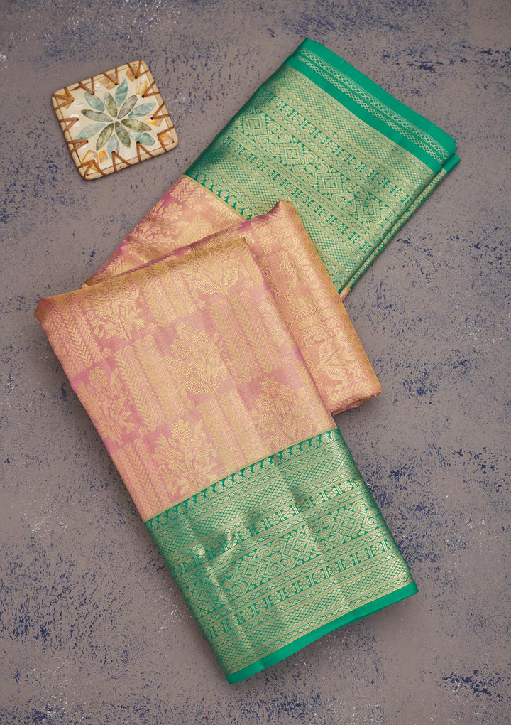 Orange Zariwork Pure Silk Saree