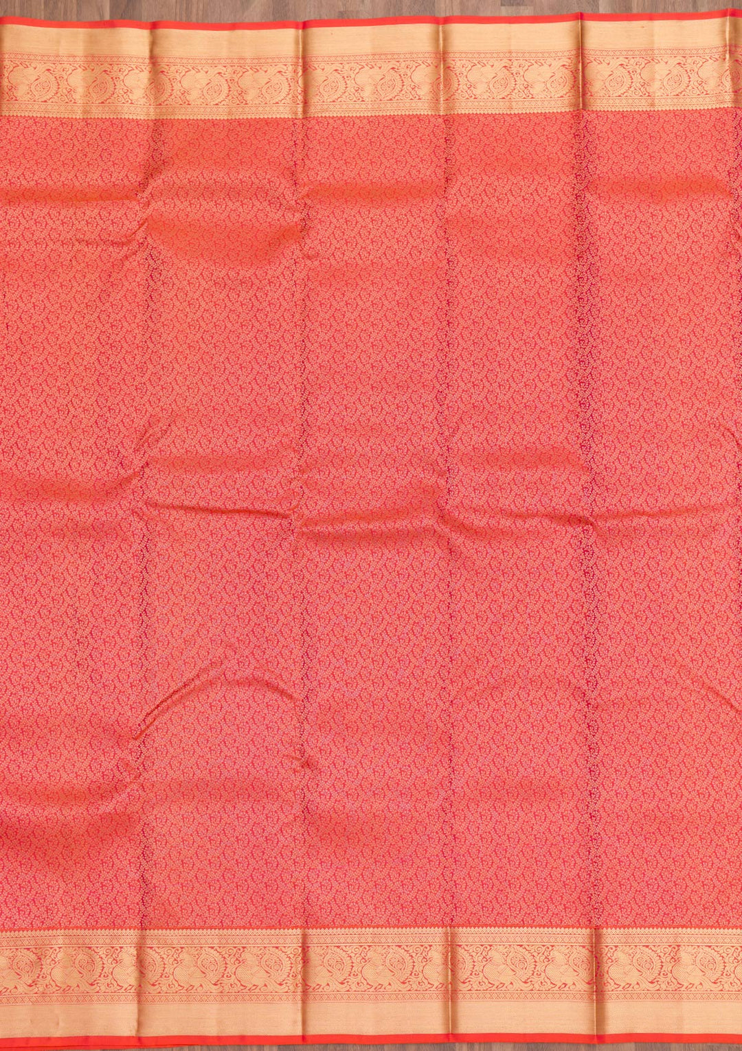 Orange Zariwork Kanjivaram Pure Silk Saree
