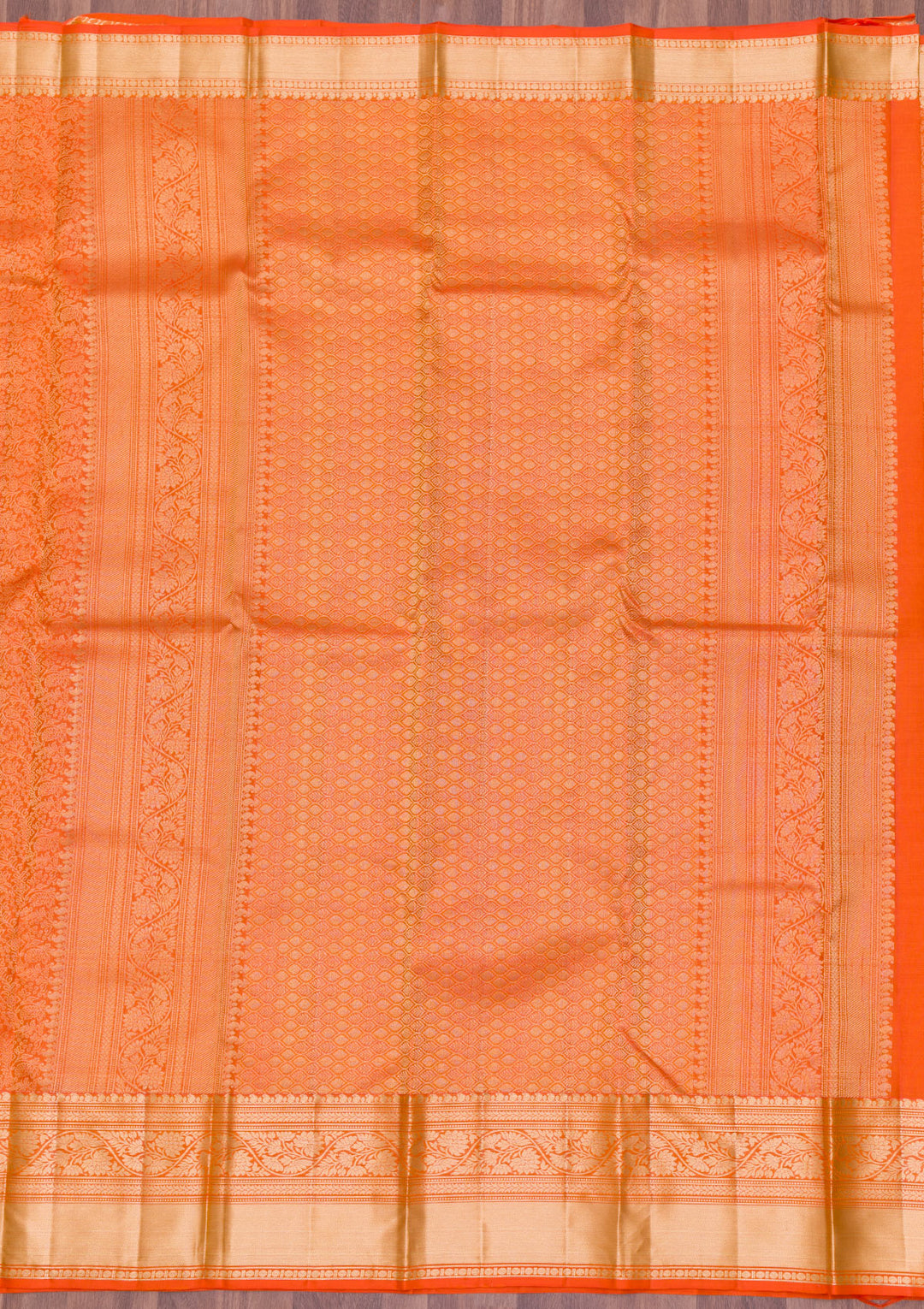 Orange Zariwork Kanjivaram Pure Silk Saree