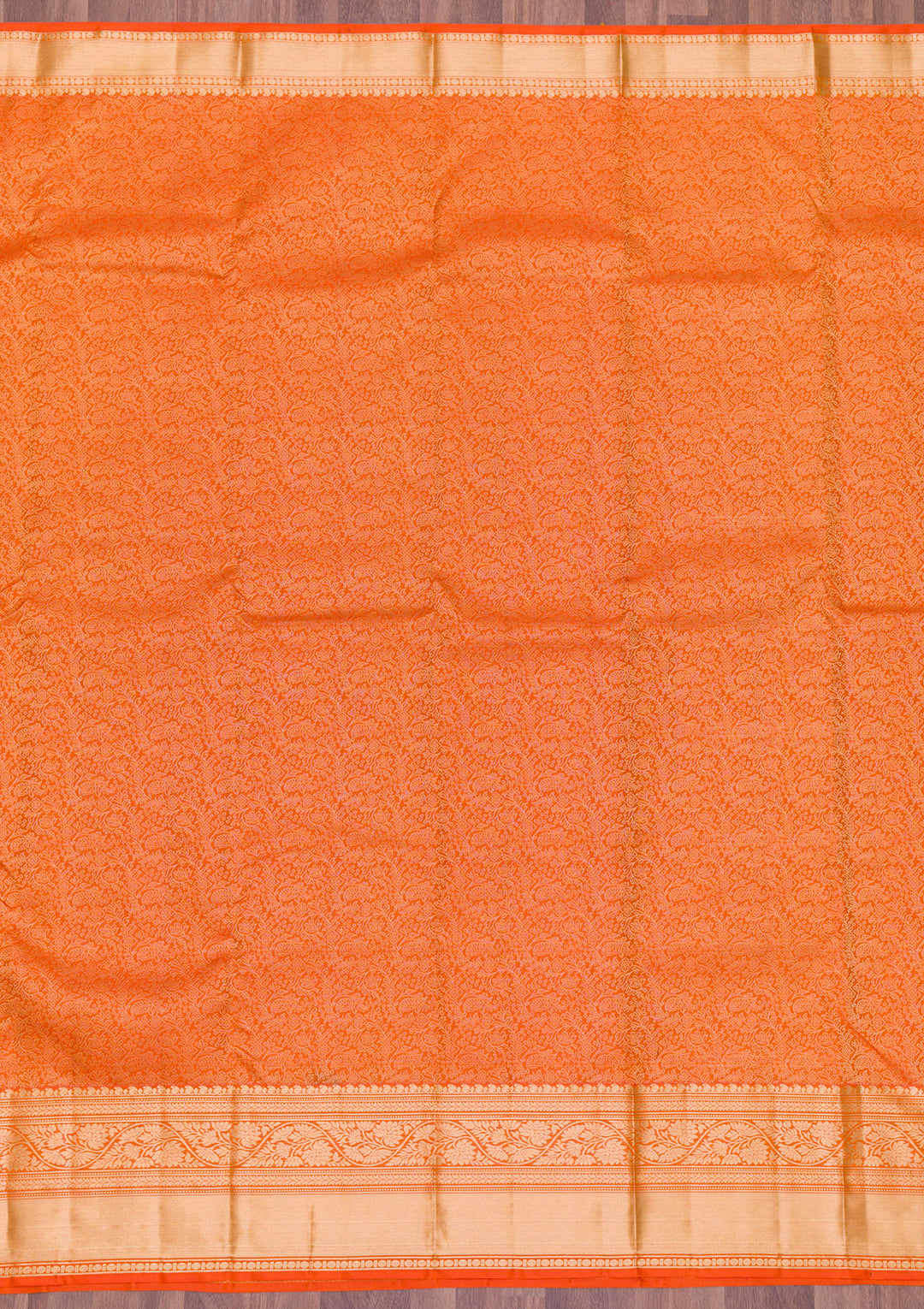 Orange Zariwork Kanjivaram Pure Silk Saree