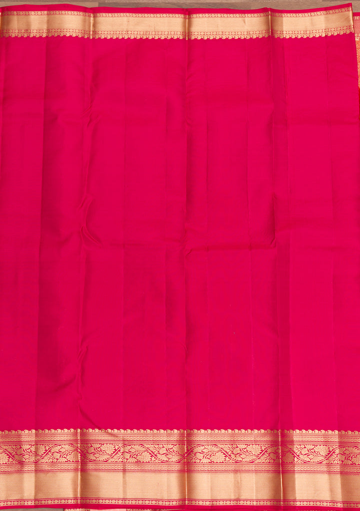 Orange Zariwork Pure Silk Saree-Koskii