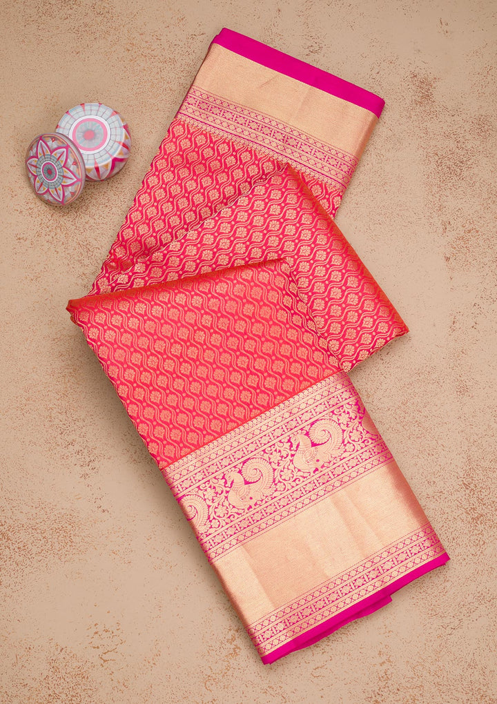 Orange Zariwork Pure Silk Saree