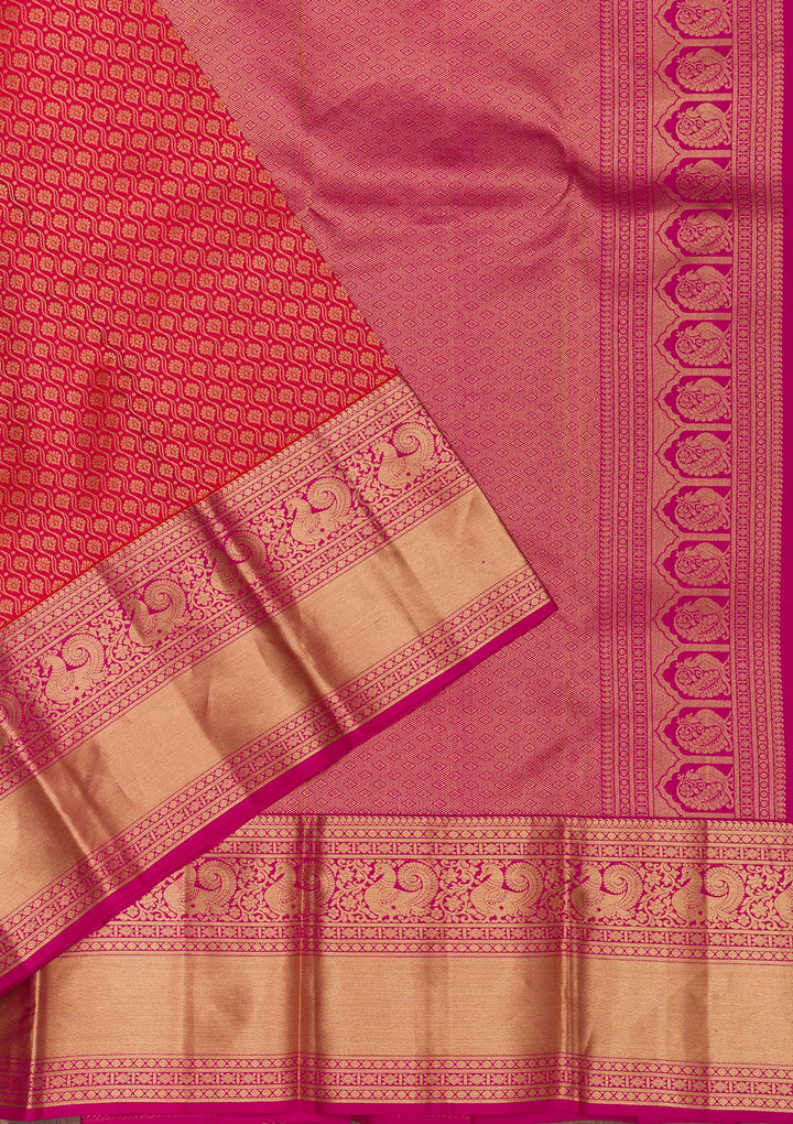 Orange Zariwork Pure Silk Saree