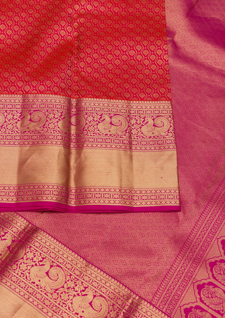 Orange Zariwork Pure Silk Saree