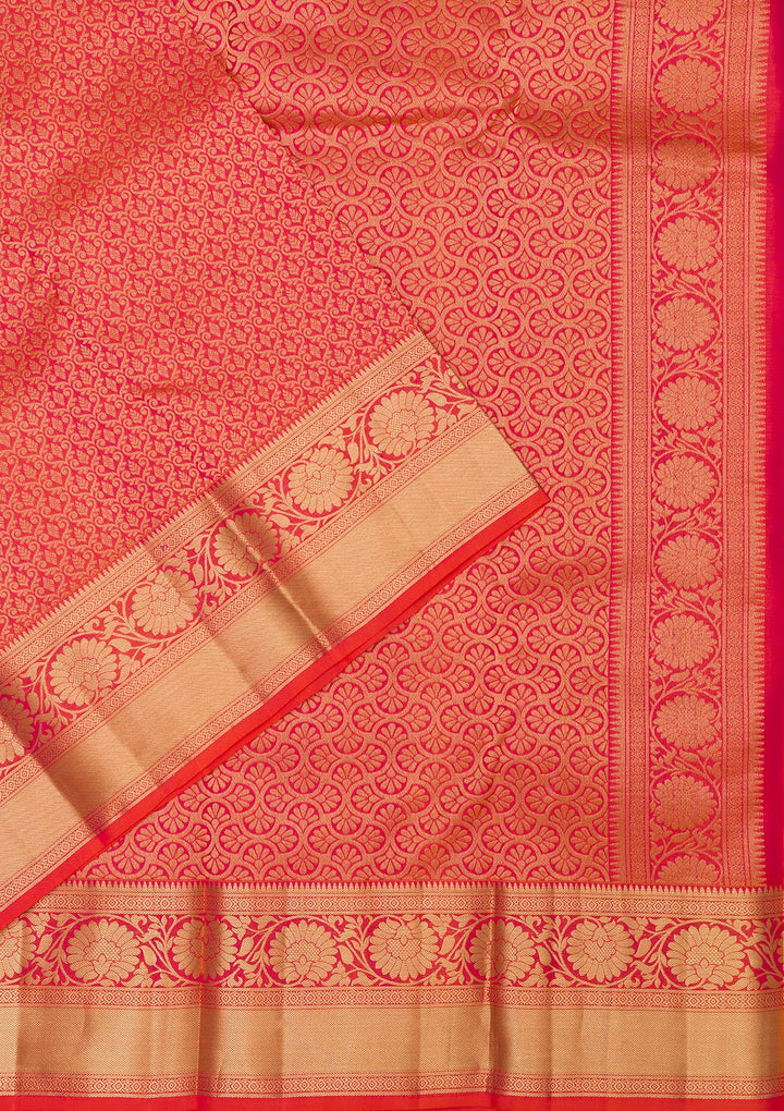 Orange Zariwork Banarasi Pure Silk Saree