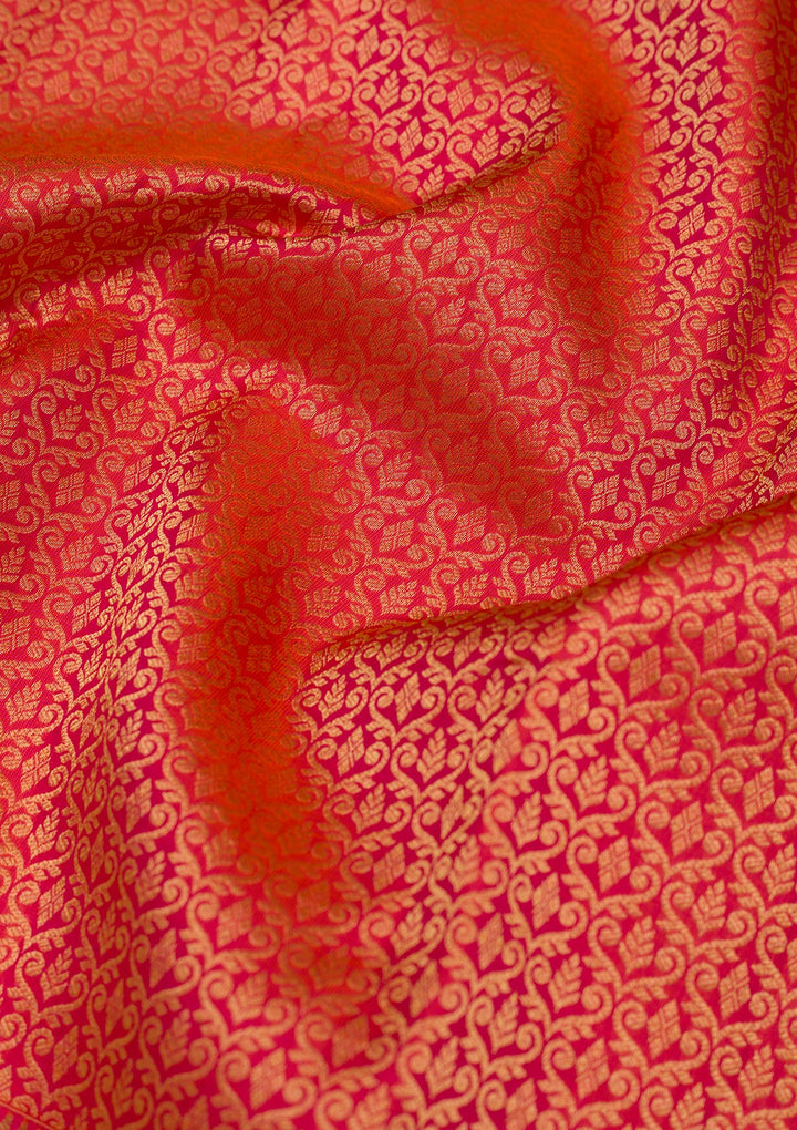 Orange Zariwork Banarasi Pure Silk Saree