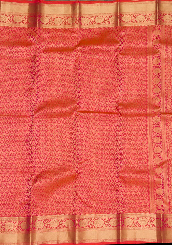 Orange Zariwork Banarasi Pure Silk Saree