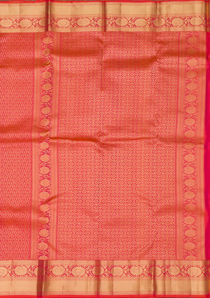 Orange Zariwork Banarasi Pure Silk Saree