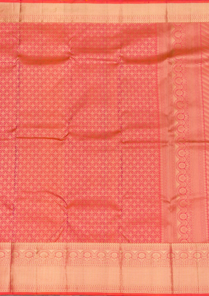 Orange Zariwork Pure Silk Saree