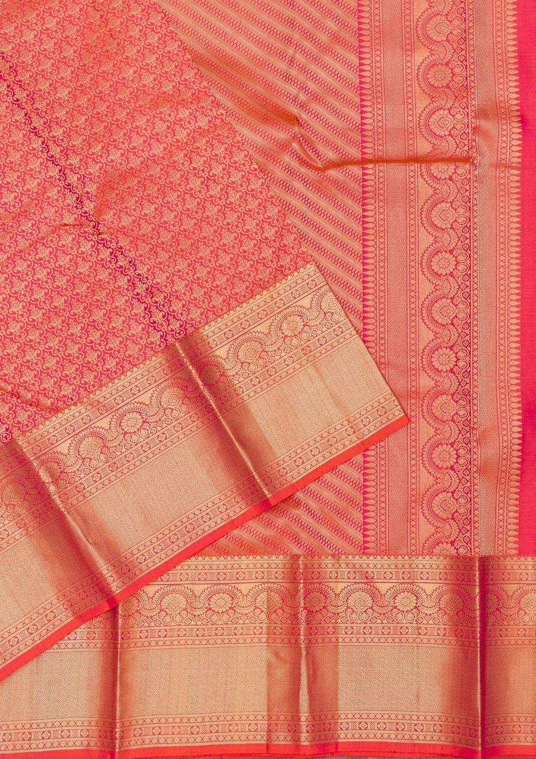 Orange Zariwork Pure Silk Saree