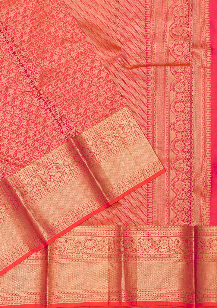 Orange Zariwork Pure Silk Saree
