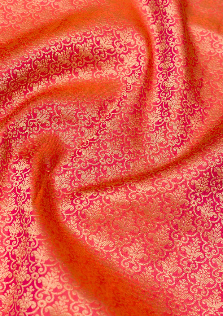 Orange Zariwork Pure Silk Saree