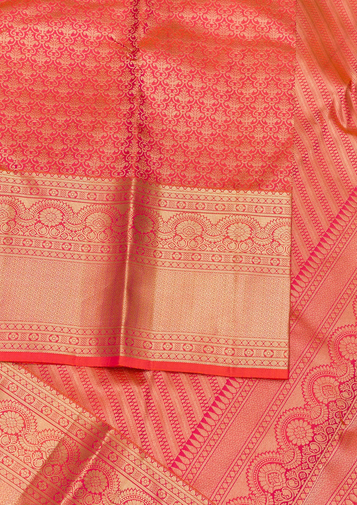 Orange Zariwork Pure Silk Saree