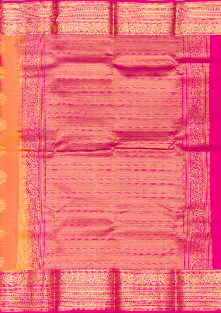 Orange Zariwork Kanjivaram Pure Silk Saree