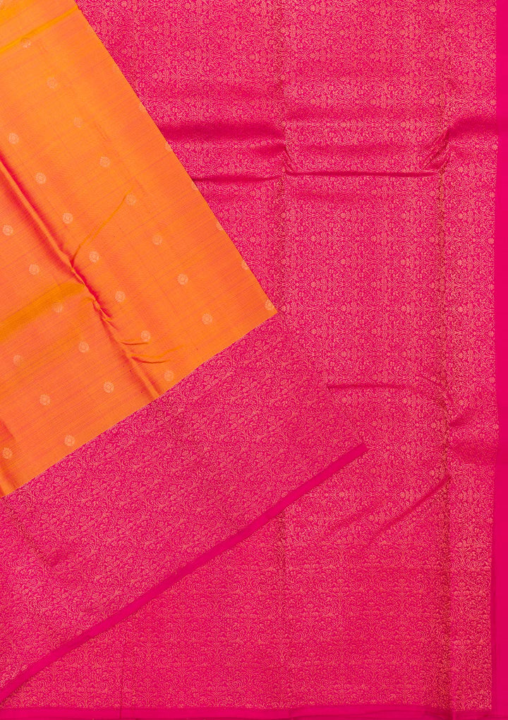 Orange Zariwork Kanjivaram Pure Silk Saree