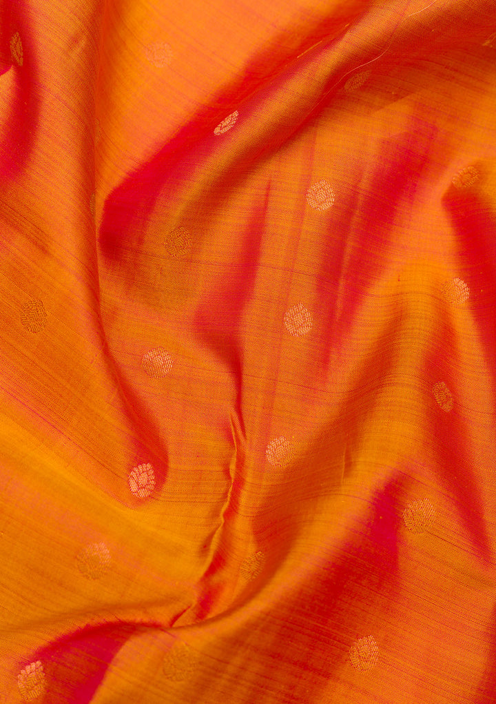 Orange Zariwork Kanjivaram Pure Silk Saree