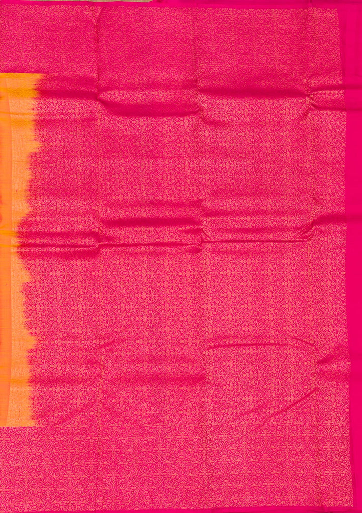 Orange Zariwork Kanjivaram Pure Silk Saree