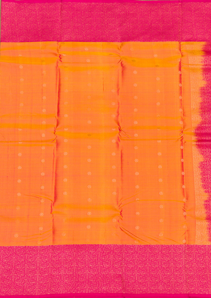 Orange Zariwork Kanjivaram Pure Silk Saree