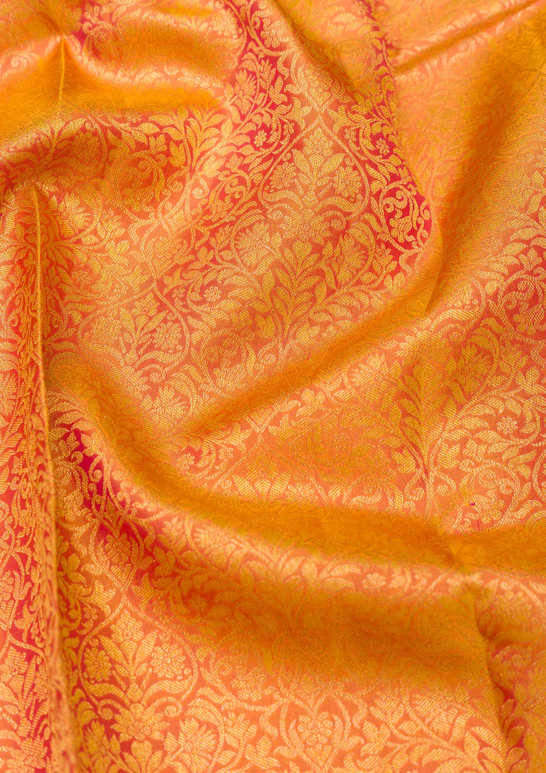 Orange Zariwork Banarasi Pure Silk Saree