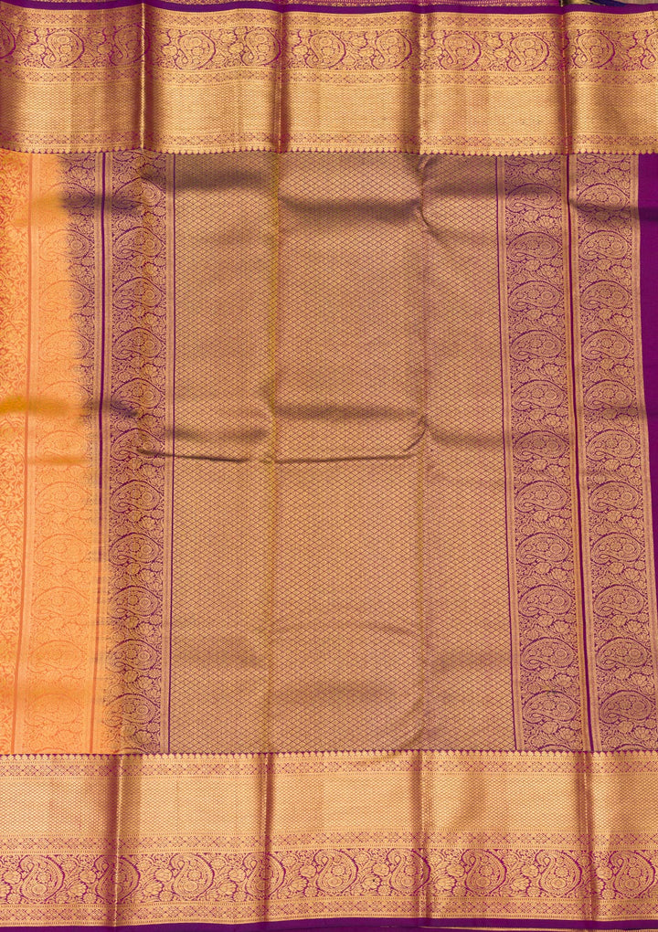Orange Zariwork Banarasi Pure Silk Saree