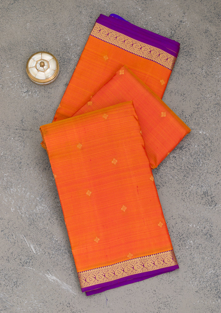 Orange Zariwork Pure Silk Saree